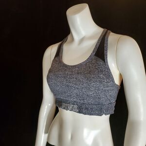 Pink Victoria's Secret Ultimate Gray & Black Sports Bra (M)